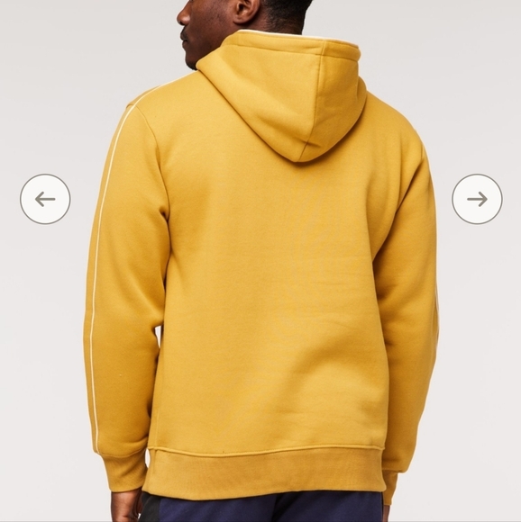 Cotopaxi Yellow Hoodie Sweatshirt Graphic Design Relaxed Fit Back To School Sz L - Picture 2 of 9